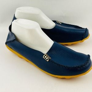 Womens 12 VenusCelia Loafers Navy Leather Natural Comfort Walking Slip On Shoes